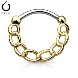 Piercing septum, oreille 52 - Chaine jaune