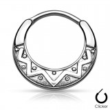 Piercing septum, oreille 55 - Zig-zag et points gris