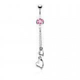 Piercing nombril coeur 07 - Chainettes roses