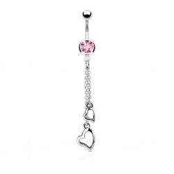 Piercing nombril coeur 07 - Chainettes roses