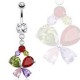 Piercing nombril pendant pétales multicolores (D173)