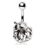 Piercing nombril poulpe aux yeux noirs (03)