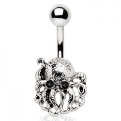 Piercing nombril poulpe aux yeux noirs (03)