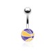 Piercing nombril logo 16 - Ballon lilas et jaune