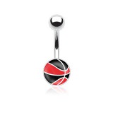 Piercing nombril logo 16 - Ballon noir et rouge
