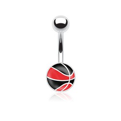 Piercing nombril logo 16 - Ballon noir et rouge