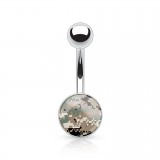 Piercing nombril logo 17 - Camouflage pixel vert