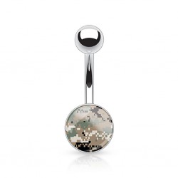 Piercing nombril logo 17 - Camouflage pixel vert