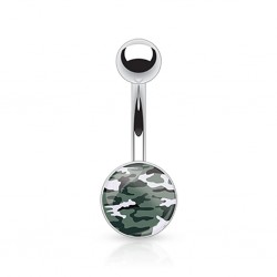 Piercing nombril logo 18 - Camouflage vert
