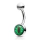 Piercing nombril logo 22 - Oeil de reptile vert