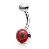 Piercing nombril logo 23 - Oeil psychédélique rouge