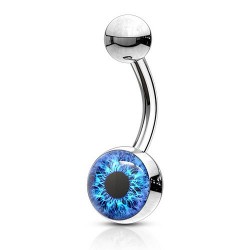 Piercing nombril logo 23 - Oeil psychédélique bleu