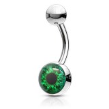 Piercing nombril logo 23 - Oeil psychédélique vert