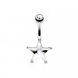 Piercing nombril étoile 01 - Cristal et strass