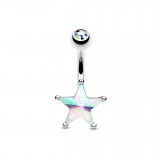 Piercing nombril étoile 01 - Cristal aurora