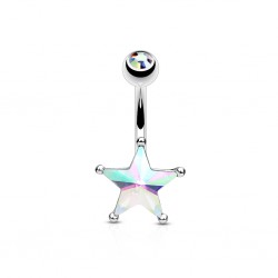 Piercing nombril étoile 01 - Cristal aurora