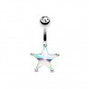 Piercing nombril étoile 01 - Cristal aurora
