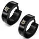 Anneaux oreilles acier 05 - Noir soleil tribal