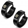 Anneaux oreilles acier 05 - Noir soleil tribal