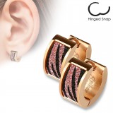 Anneaux oreilles acier 12 - Gold-ip rose zébré