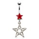 Piercing nombril étoile 05 - Rouge gothique