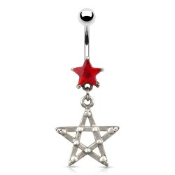 Piercing nombril étoile 05 - Rouge gothique
