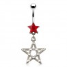 Piercing nombril étoile 05 - Rouge gothique