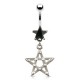 Piercing nombril étoile 05 - Noir gothique