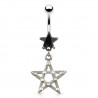 Piercing nombril étoile 05 - Noir gothique