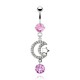 Piercing nombril étoile 16 - Rose lune et cercle