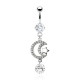 Piercing nombril étoile 16 - Transparent lune et cercle