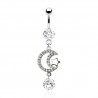 Piercing nombril étoile motif lune et étoile transparent (16)