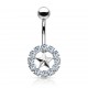 Piercing nombril étoile 33 - Cercle multistrass gris