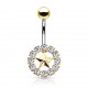 Piercing nombril étoile 33 - Cercle multistrass jaune