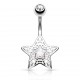 Piercing nombril étoile 35 - Gris zircone transparent