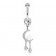 Piercing nombril étoile 34 - Grise lune et strass