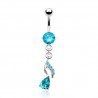 Piercing nombril musique 05 - Note bleu-clair