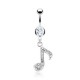 Piercing nombril musique 12 - Note multistrass transparent
