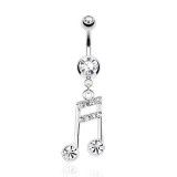 Piercing nombril musique 11 - Note transparente