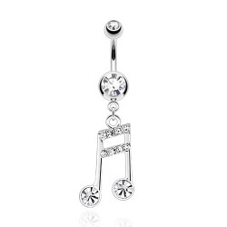 Piercing nombril musique 11 - Note transparente