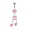 Piercing nombril musique 11 - Note rose
