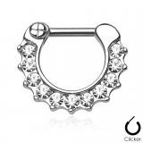 Piercing anneau 1,6mm 128 - Onze strass transparents
