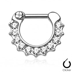 Piercing anneau 1,6mm 128 - Onze strass transparents