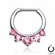 Piercing septum, oreille 06 - Cinq zircones roses