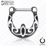 Piercing septum, oreille 58 - Lianes grise et noire