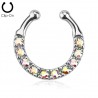 Faux-piercing septum anneau avec zircones auroras (12)