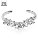 Bague de pied argent 05 - Sept zircones