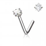 Piercing nez courbé 0.8mm 02 - Gris carré