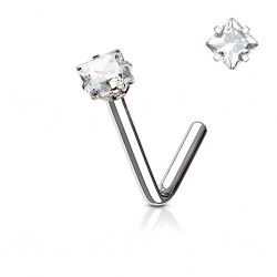 Piercing nez courbé 0.8mm 02 - Gris carré