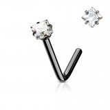 Piercing nez courbé 0.8mm 02 - Noir carré